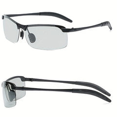 Men's Polarized Sunglasses + Night Driving Glasses + Zipper Case