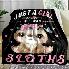 Winter Warm Blanket Sloth Pattern for Home Car Office Outdoor Travel Use