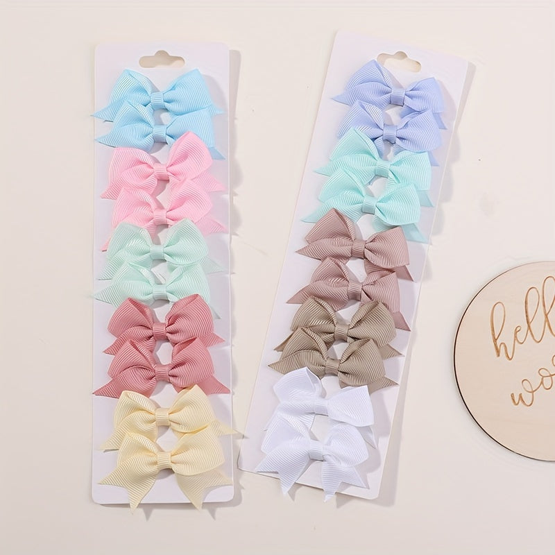 10pcs Cute Bow Hair Clips for Baby Girls