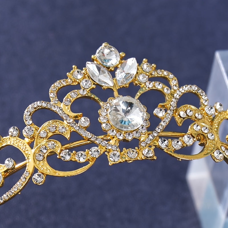 Golden Wedding Crowns And Tiaras Bride Princess Rhinestone Headband