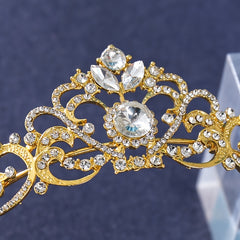 Golden Wedding Crowns And Tiaras Bride Princess Rhinestone Headband