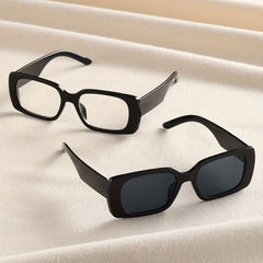 Rectangle Sunglasses For Women Men Punk Anti Glare Glasses