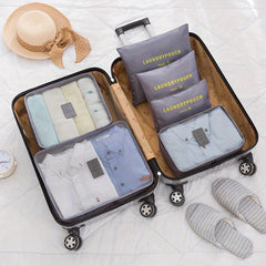 7-Piece Travel Storage Bag Packing Cubes Foldable Language Classification Cube