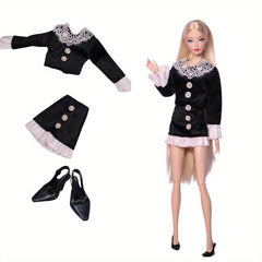Doll Clothes Set with Party Skirt and Casual Wear Dress