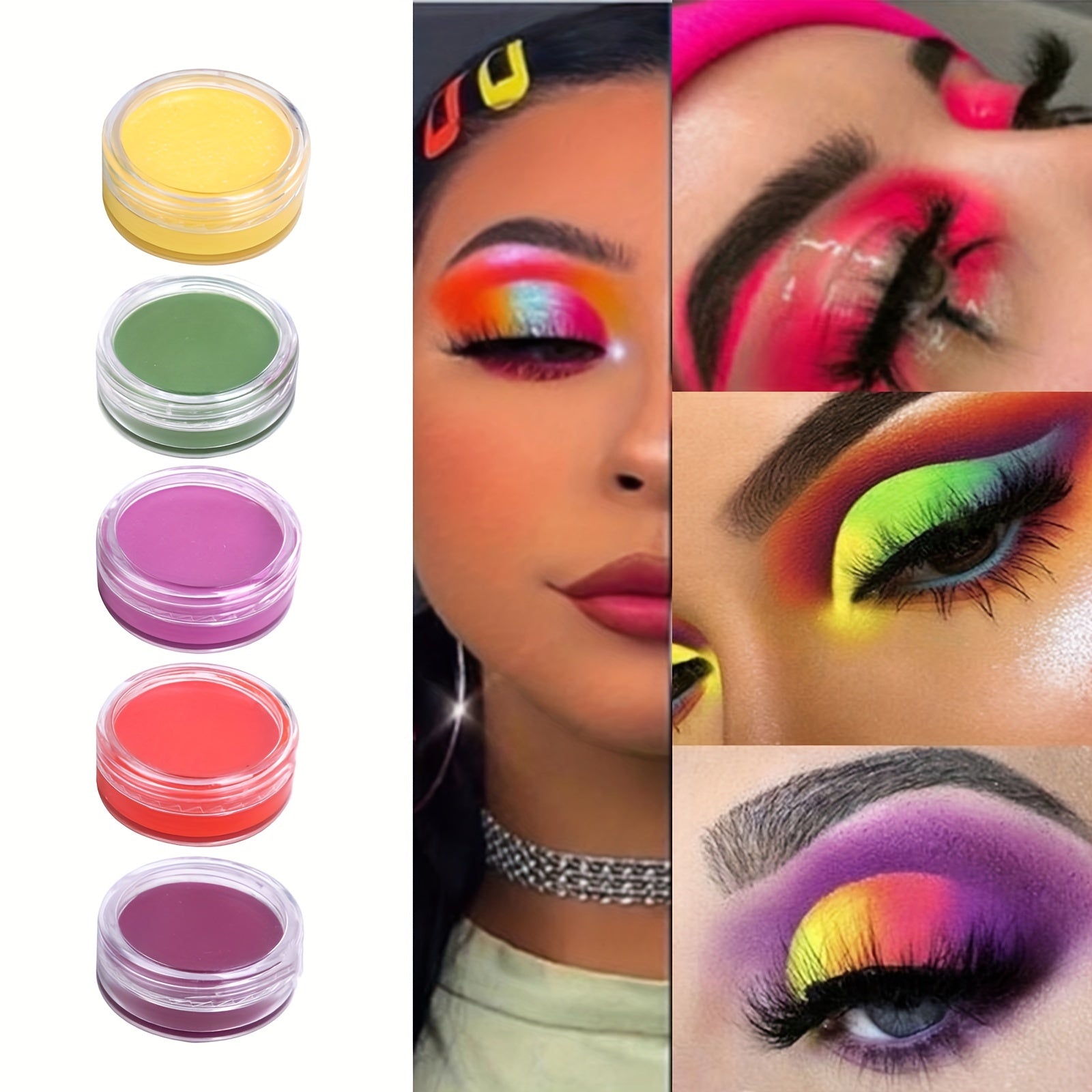 Fluorescent Body Paint Palette for Halloween Makeup