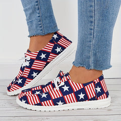 Women's Star Spangled Printed Lazy Shoes Lightweight Low Top