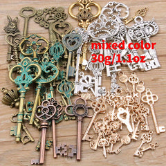 30g Vintage Mixed Key Charms for Jewelry Making DIY Supplies