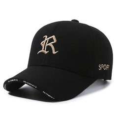 Winter Warm Velvet Thickened Baseball Cap R Letter Embroidered Baseball Cap
