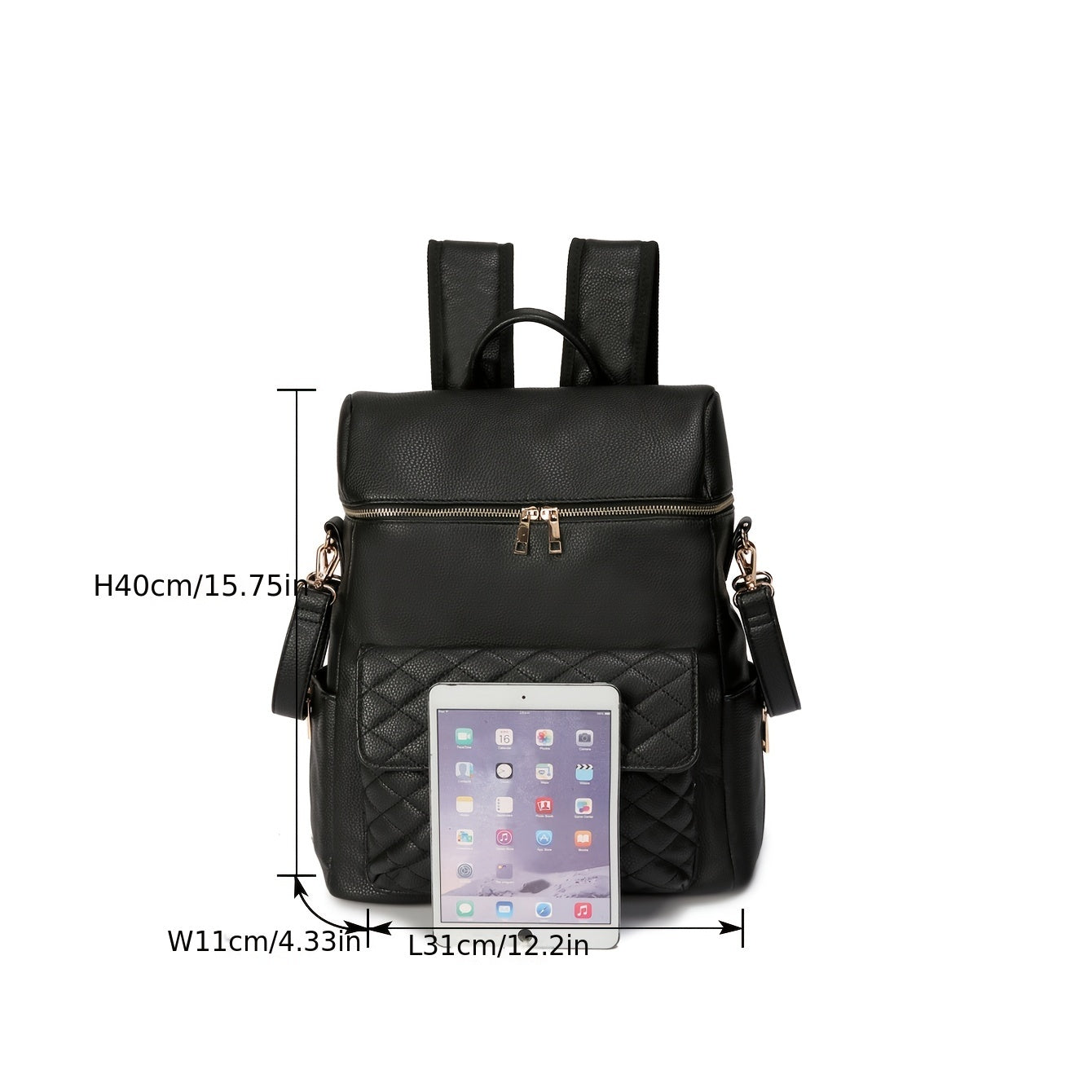 Large Capacity PU Mommy Bag with Matching Diaper Pad Backpack