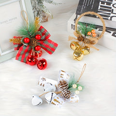 Christmas Bell Pendant Diy Mall Tree Ornament Bow Bell Decoration