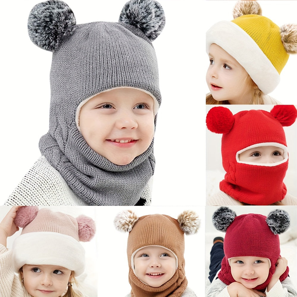 Children's 2 In 1 Hat & Scarf Winter Beanie