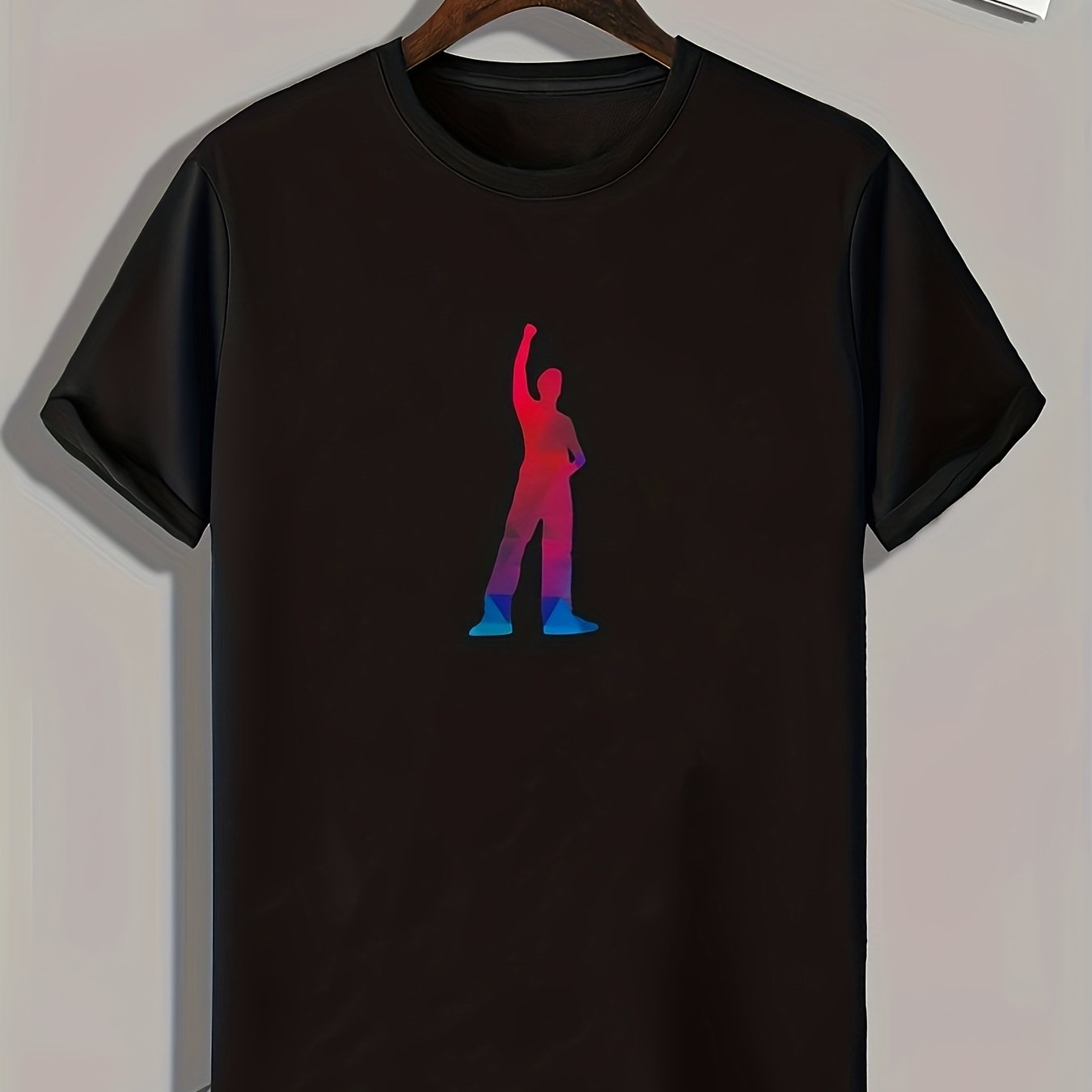 Pattern Print Men's Sports T-shirt Graphic Tee for Fitness Activities