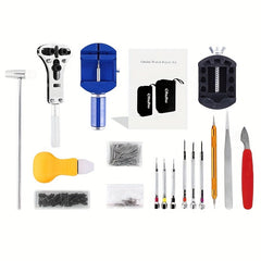 147-Piece Watch Repair Tool Set with Carrying Pouch
