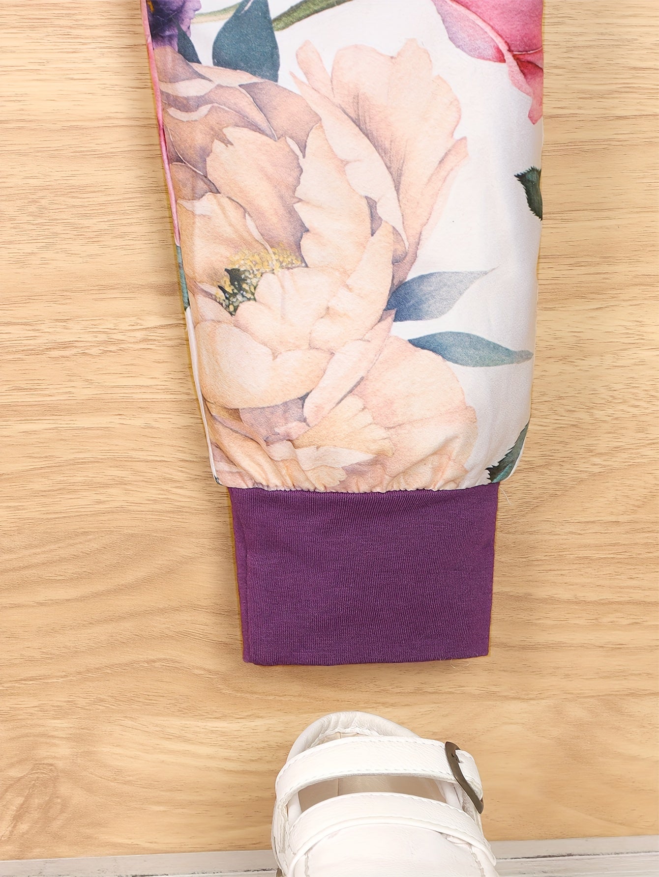 Autumn Vintage Flower Print Set Long Sleeve Sweatshirt Pants For Baby Girls