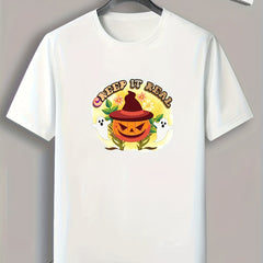 Halloween Pumpkin Pattern Print Men's Sports T-shirt