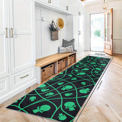 2'X10' Extra Long Skull Runner Rugs Laundry Room Rug Oriental Hallway Rug Runner