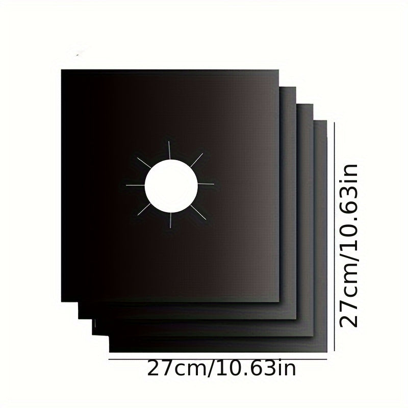 4pcs Gas Stove Cover Protector Non Stick Quick Clean Kitchen Liner