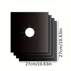 4pcs Gas Stove Cover Protector Non Stick Quick Clean Kitchen Liner