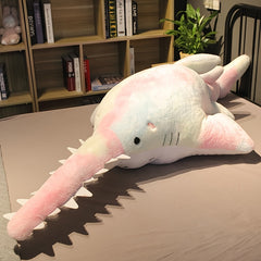 Large Shark Plush Toy Soft Stuffed Animal Realistic Teeth Scales