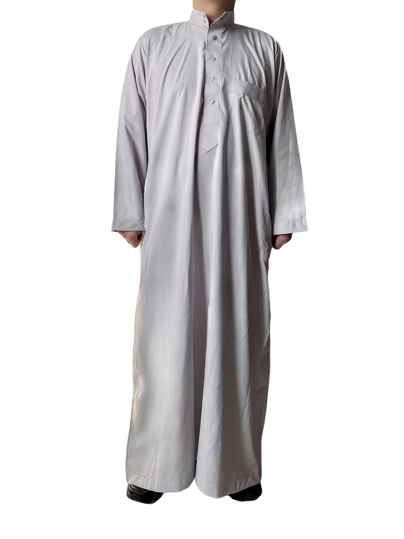 Muslim Men Long Sleeve Thobe Middle East Saudi Arab Kaftan Islamic Robe