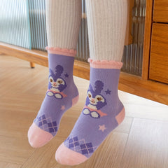 5 Pairs Cartoon Pattern Crew Socks for Girls Kids