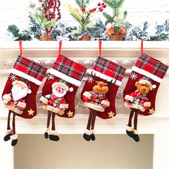 Festive Christmas Stocking Gift Bag for Home Decor