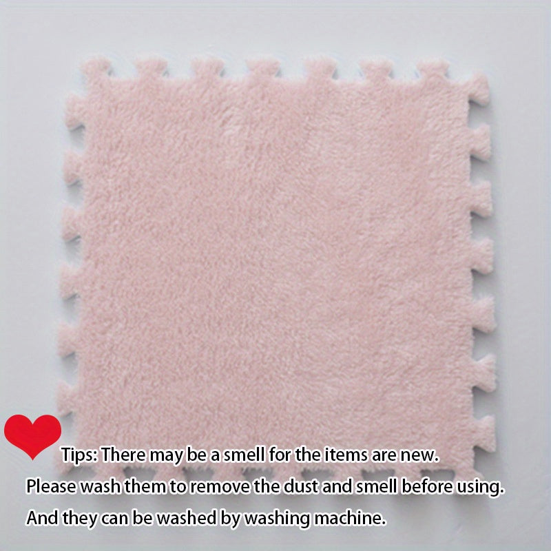 10pcs Foam Puzzle Floor Mat Interlocking Fluffy Flooring Tiles Soft Rugs