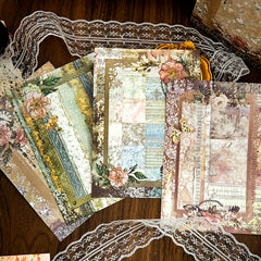 30 Sheets Retro Floral Lace DIY Paper Set