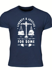 Men's Liberty & Justice Print Tee Crew Neck T-shirt