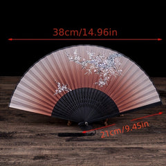 Plum Blossom Folding Fan Gift Summer Silk Fan