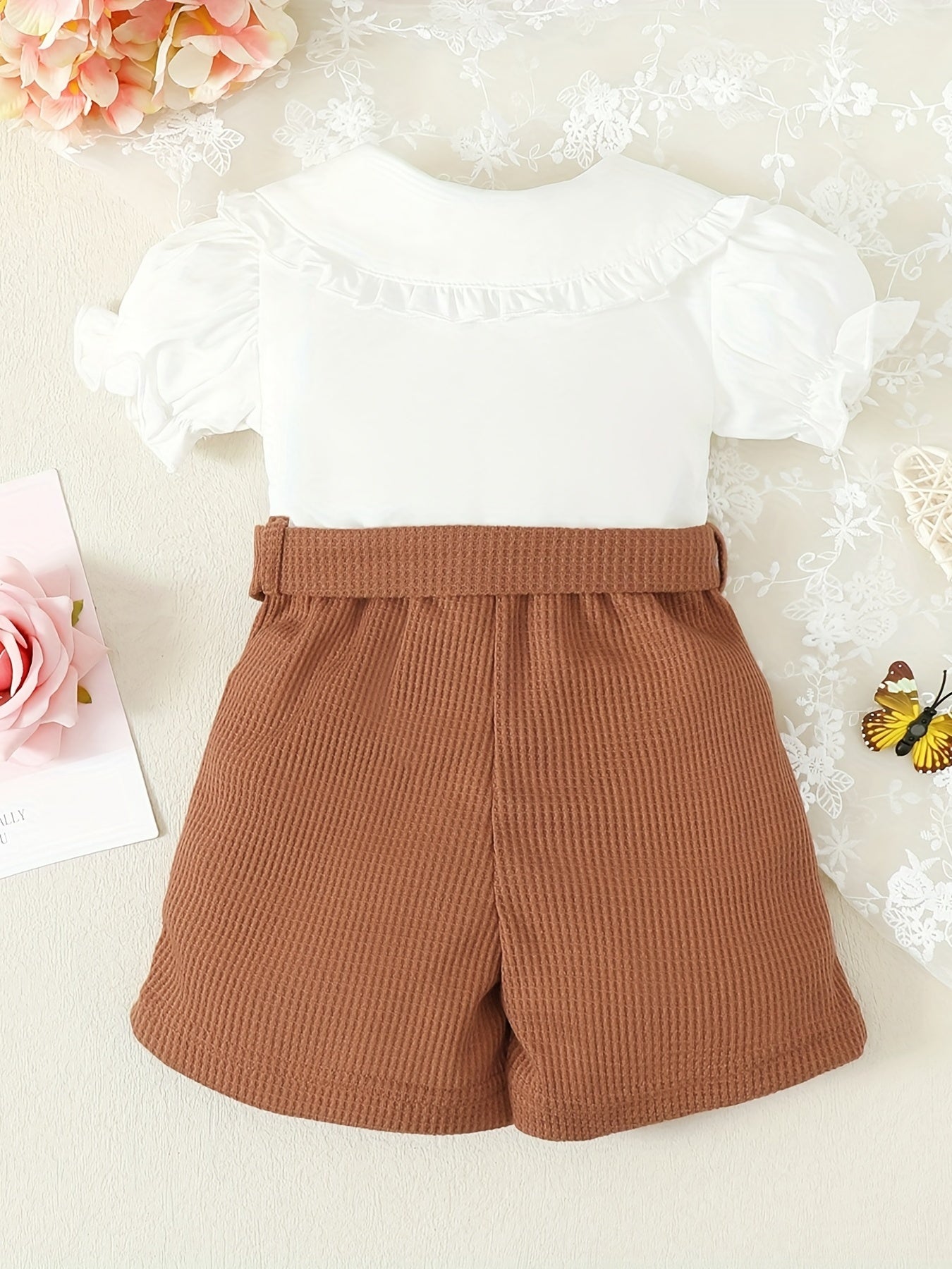 Baby Girls Flowers Puff Sleeves Romper Cute Summer Clothes