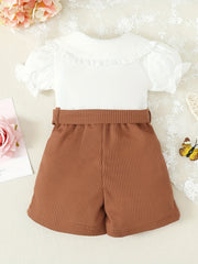 Baby Girls Flowers Puff Sleeves Romper Cute Summer Clothes