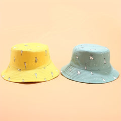 Goose Print Reversible Bucket Hat Sunscreen Fisherman Cap