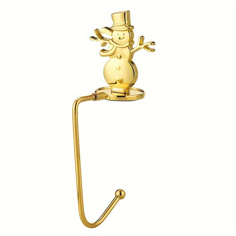 Golden Christmas Fireplace Socks Hook Snowflake Home Decor Safety Clip