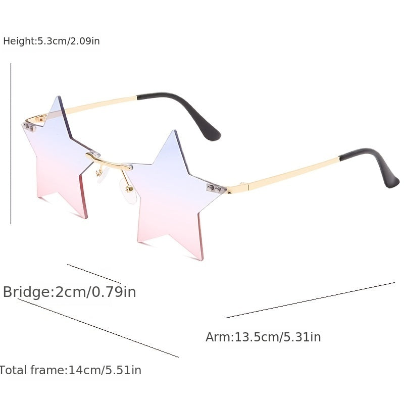 Colorful Star Shaped Sunglasses for Women 90s Y2k