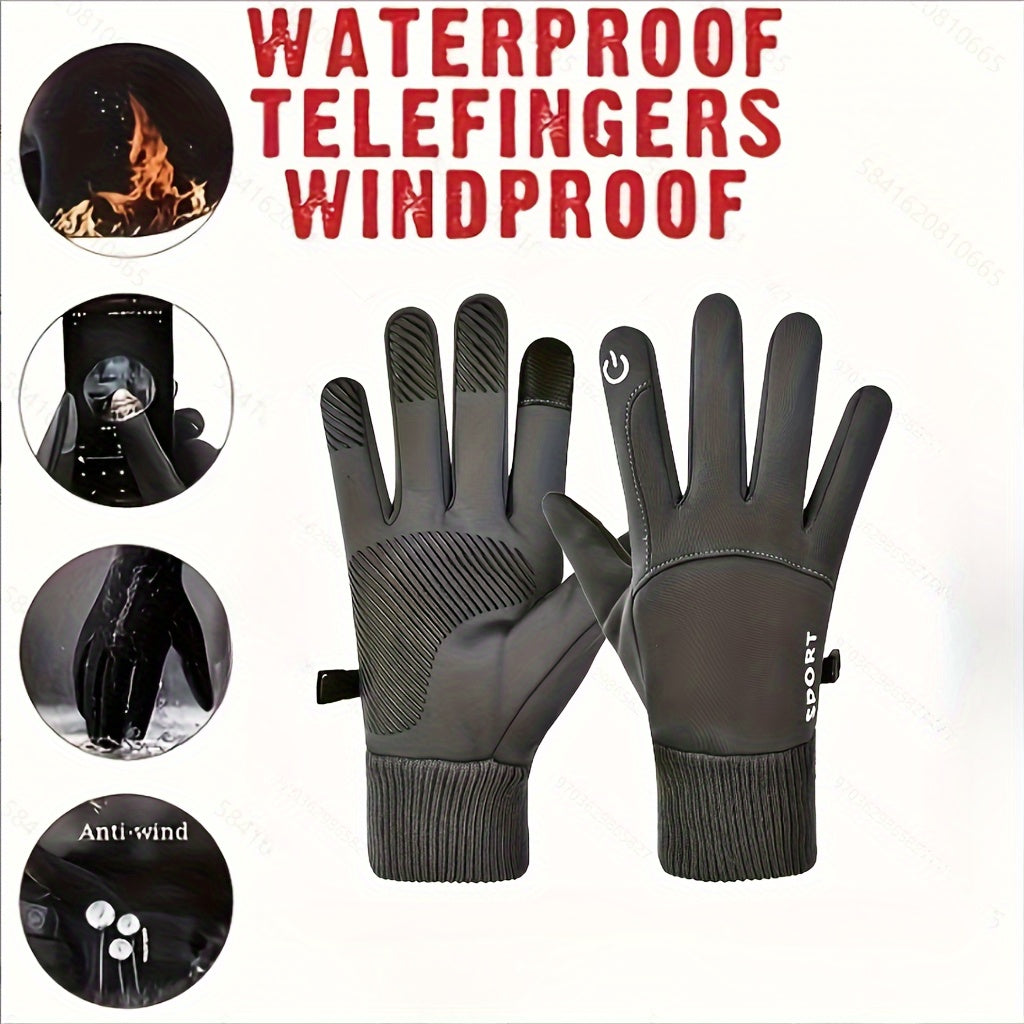Winter Waterproof Touch Screen Fleece Gloves for Outdoor Activities