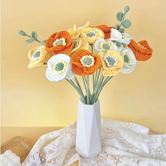 2pcs Crochet Corn Poppy Flower Forever Flower For Mother's Gift