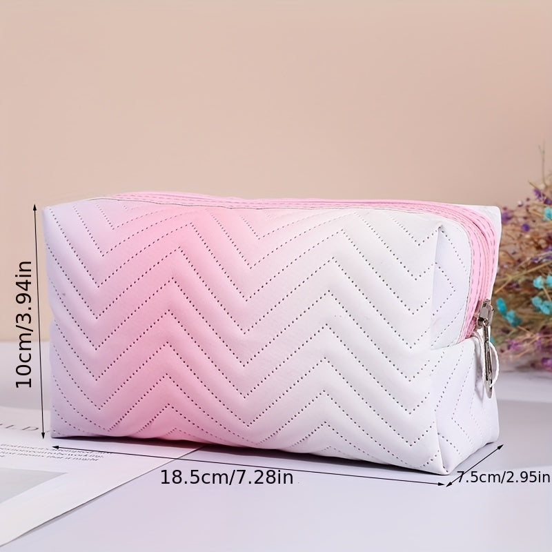 Waterproof Ombre Makeup Bag for Women Portable Travel Cosmetic Bag