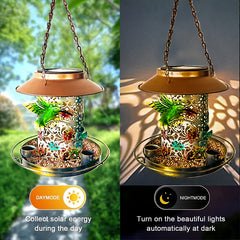 Solar Bird Feeder Outdoor Metal Waterproof Wild Bird Feeders Cardinals Lantern