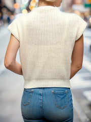 Solid Mock Neck Sweater Women's Clothing