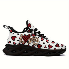 Heart Pattern Women's Running Shoes Soft Sole Athletic Sneakers
