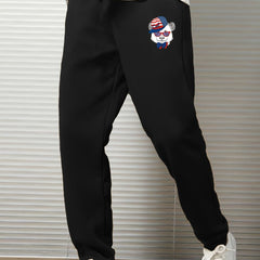 Men's Cartoon Bear Print Loose Sweatpants