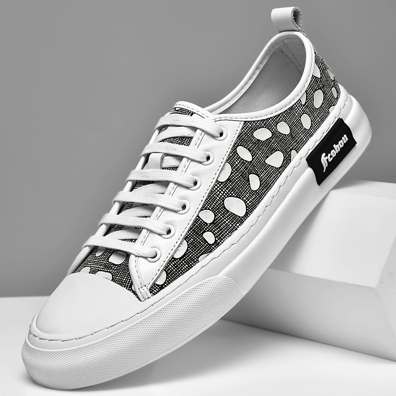 Men's Polka Dot Print Lightweight Sneakers
