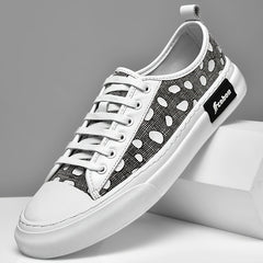 Men's Polka Dot Print Lightweight Sneakers
