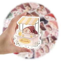 50pcs Cartoon Mushrooms Waterproof Stickers For Suitcases Phone Cases