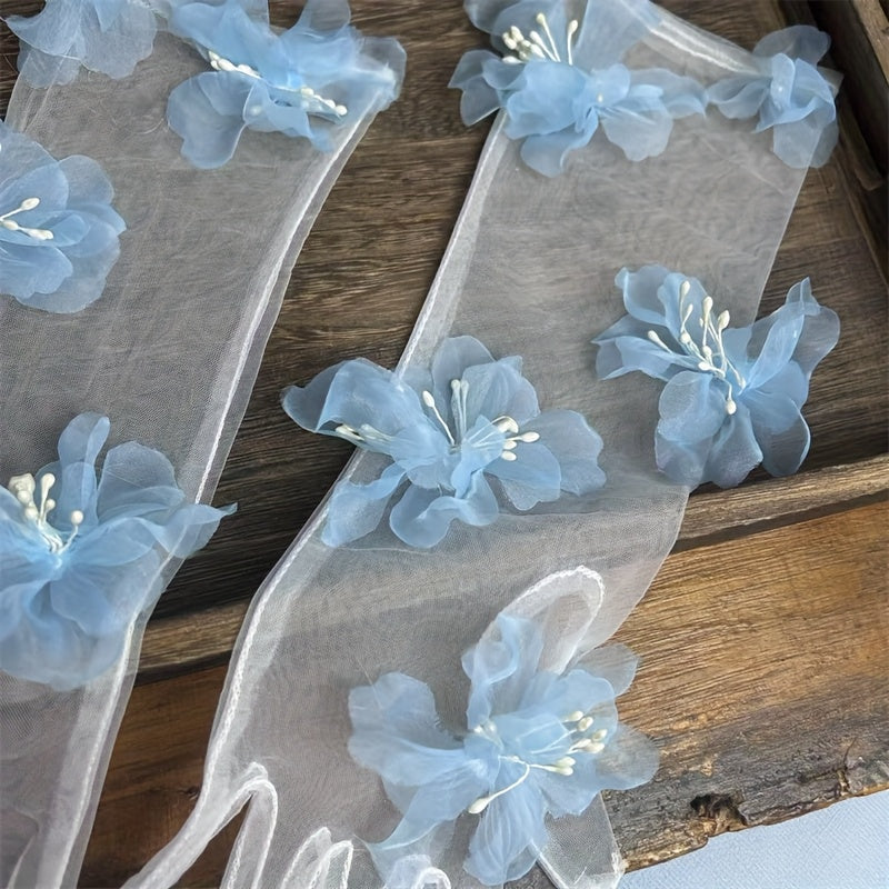Floral Design Wedding Gloves for Photography Selfies