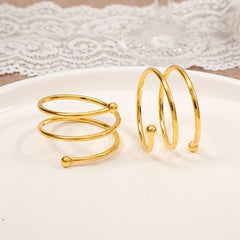 6pcs Golden Napkin Rings Cast Iron Carved Hollow Christmas Decoration