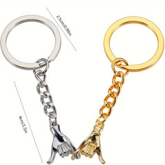 2pcs Couple Key Chain Hooks Hand Pendant For Gift Keychain