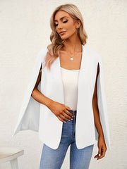 Solid Cape Jacket Casual Open Front Split Sleeve Outerwear
