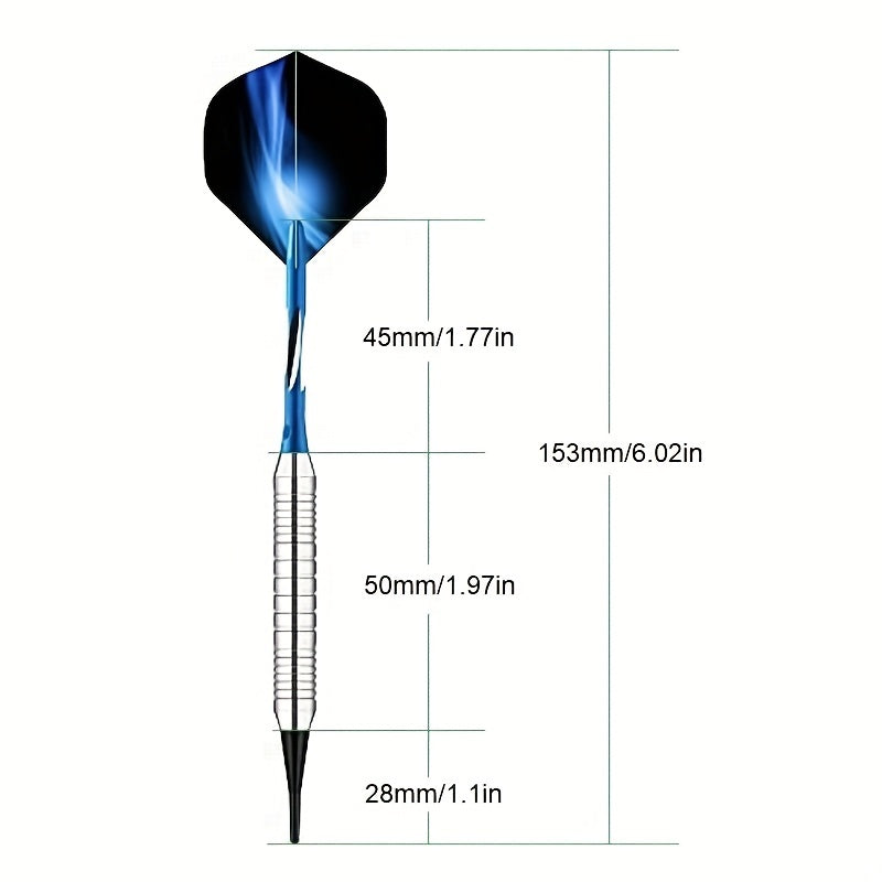 3PCS 18g Soft Tip Darts Set with Handy Box, Tips, O Rings, Wings